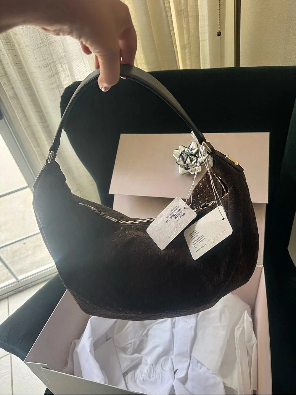 Jimmy Choo Bon Brown Shoulder Bag NWT